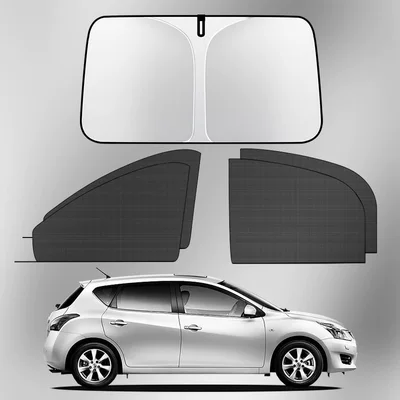 Car curtains — Glass Sunshade - hot-recommendation-hatchback-4-pieces-for-the-whole-car-thickened-titanium-silver-front-guard-remarks-on-the-model-year