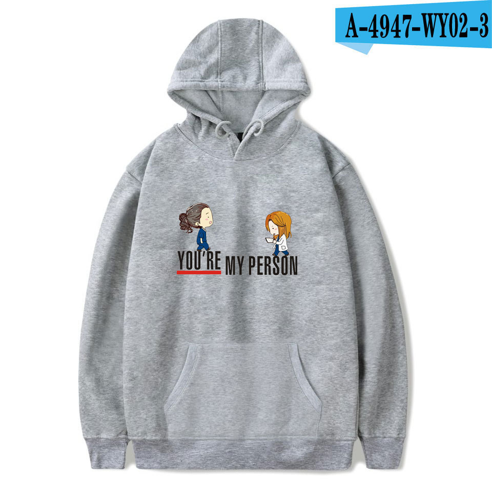 Dó drama americano insignia doctor Grey's trendyy Grey's Anatomy sudadera con capucha y cuello redondo ropa de invierno con capucha para hombres y mujeres