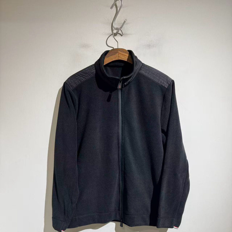 2025 Autumn and Winter New Style Old Money Style Three-Color Webbing Stitching Stand Collar Jacket Men's Business Polar Fleece Jacket Trendy