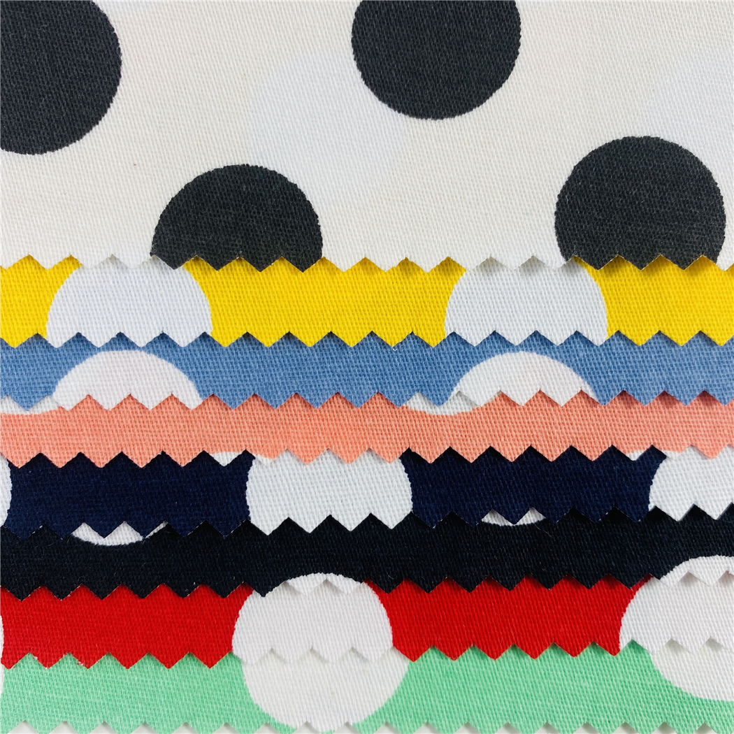 波点布 弹力斜纹印2CM圆点 32支弹力细斜纹印圆点 服装鞋帽面料