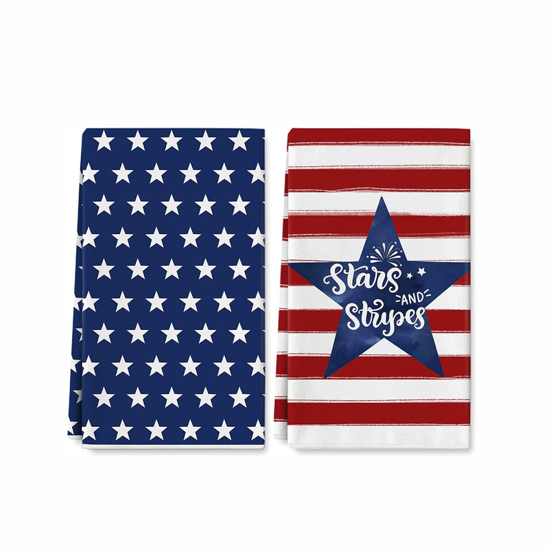 Cross-border TEMU Supply Microfiber Independence Day Printed Towel Kitchen Wash Hand Towel Holiday Decoration Bowl Towel