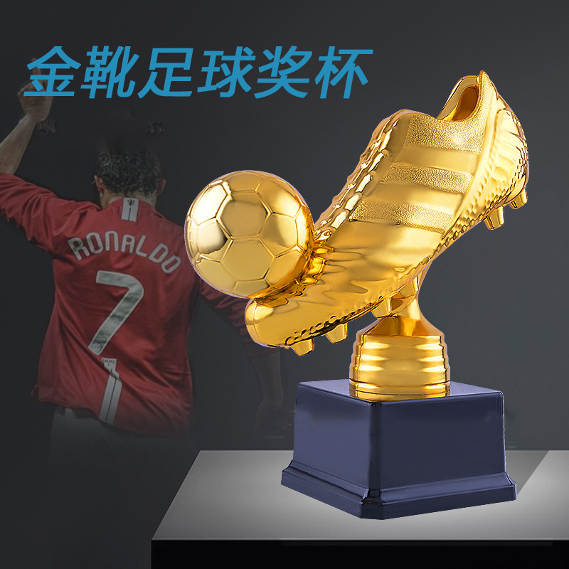 Fútbol botas de oro PREMIO DE LA Copa ventiladores suministros de oro botas galvanoplastia plástico trofeo transfronterizo base de suministro directo de fábrica de comercio exterior se puede cambiar
