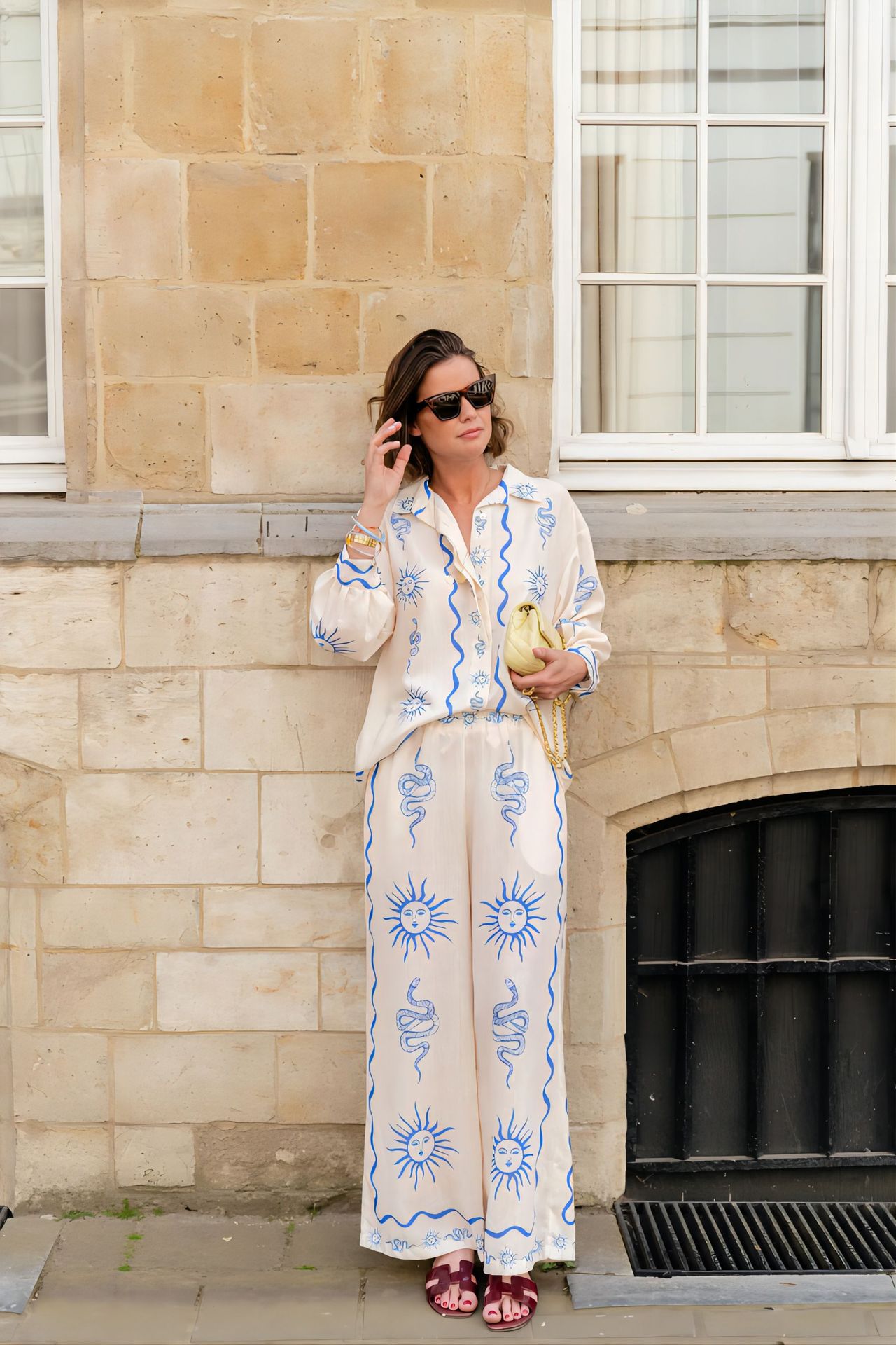 Holiday Street Women's Casual Streetwear Sun Snake Linen Polyester Printing Pant Co-ord Set Pants Sets display picture 2