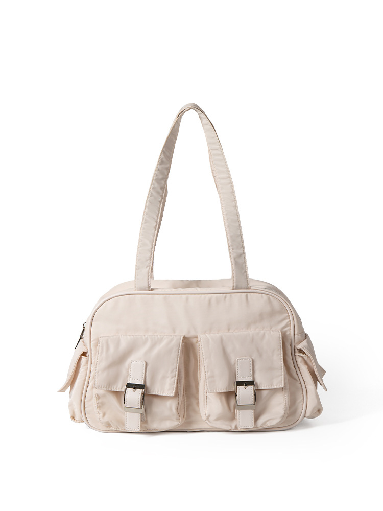 2024 New Japanese and Korean Harajuku Style Shoulder for College Students Fashion Nylon Multi Pocket Large Capacity Tote_voghion.com