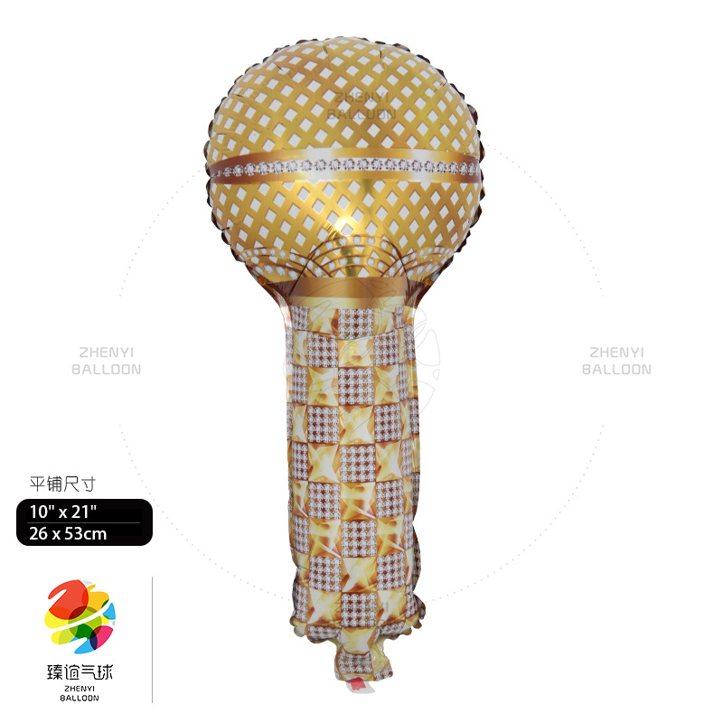 Small golden microphone