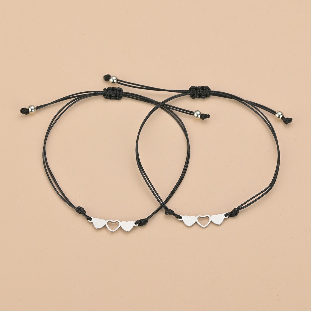 Elegant Streetwear Star Moon Heart Shape Alloy Rope Plating Valentine's Day Unisex Drawstring Bracelets display picture 9
