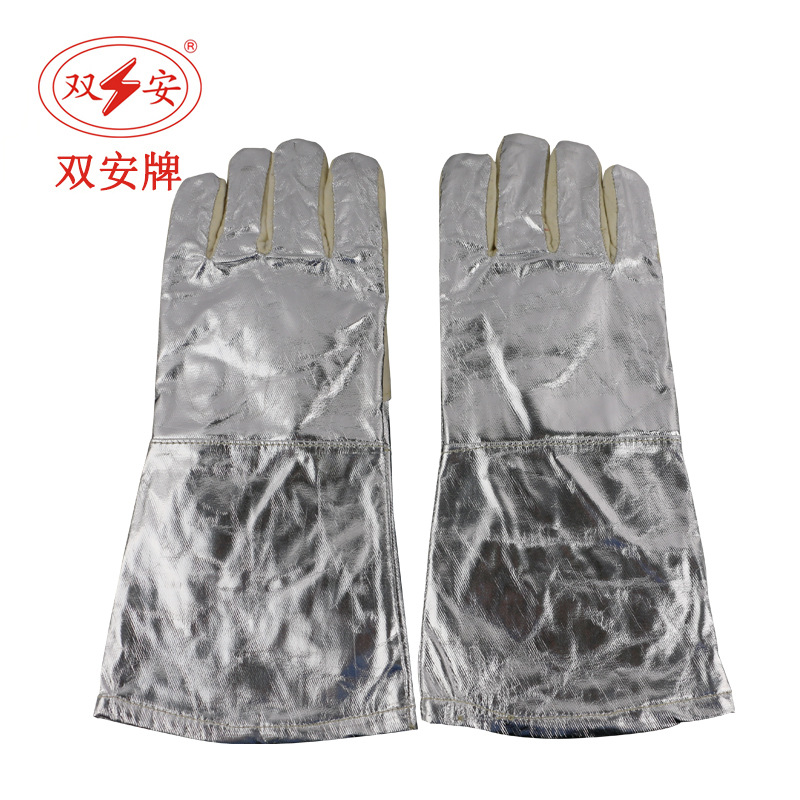 双安 厂家直销 350度耐高温手套 炉前防烫 铝箔耐磨隔热手套