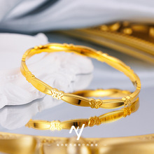 金包铜久不掉色cnc碎冰冰蝴蝶手镯真空24k电镀小众精致高级感手环