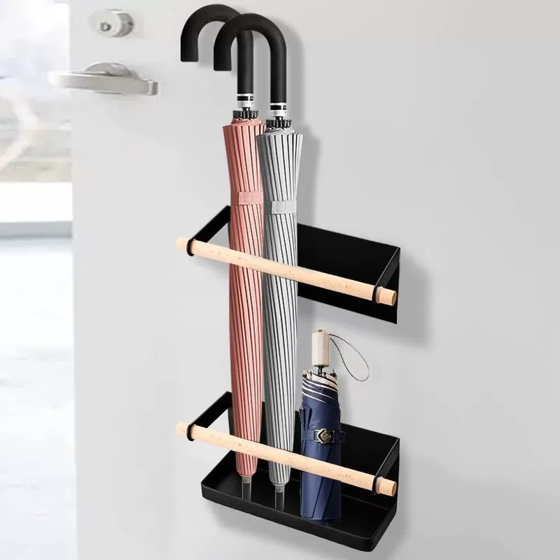 Household umbrella rack entrance door iron art magnetic suction umbrella storage rack simple creative anti -theft door magnetic suction