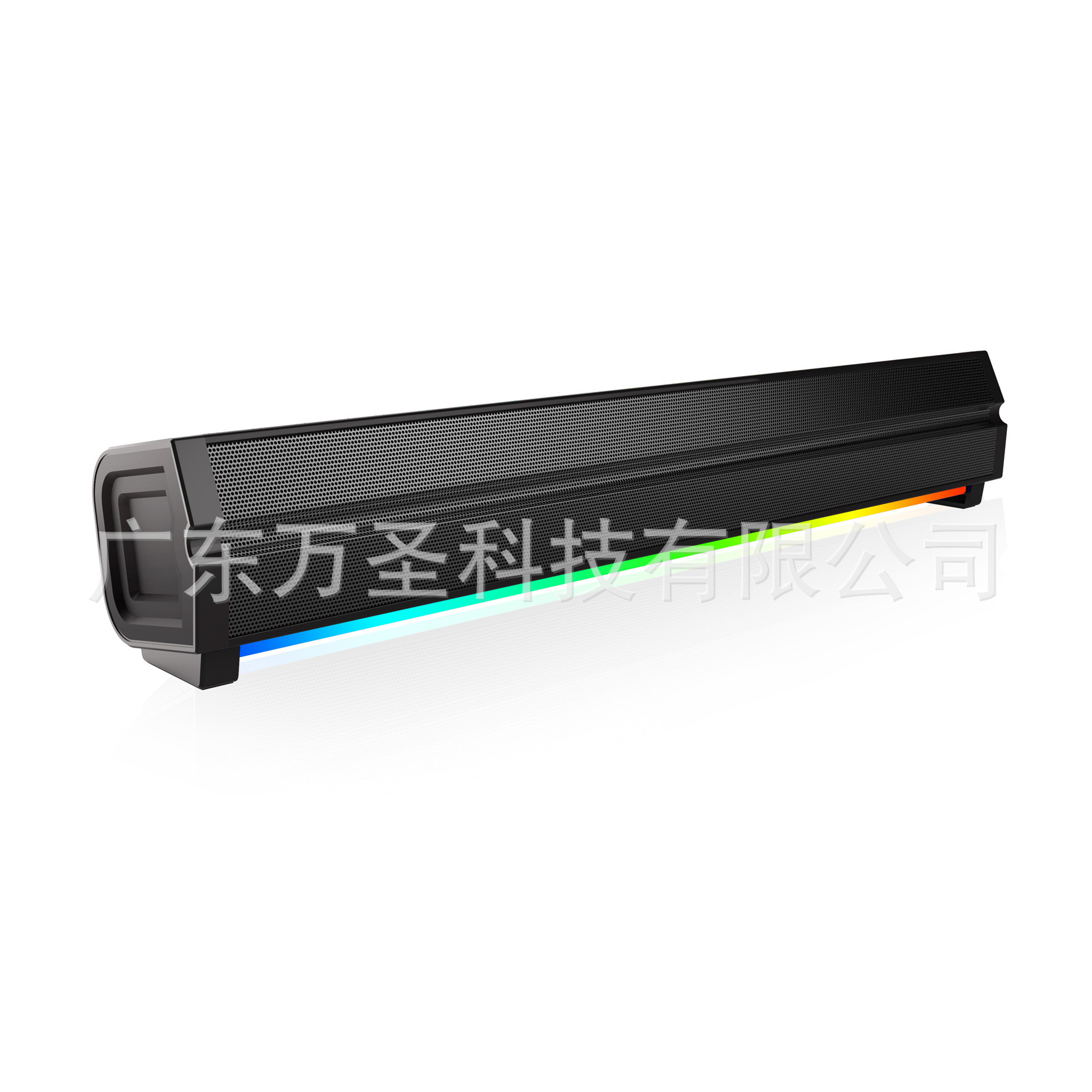 Lámpara de atmósfera de escritorio portátil RGB sonora Echo Wall mini soundbar audio de altavoces de deportes FM tarjeta azul