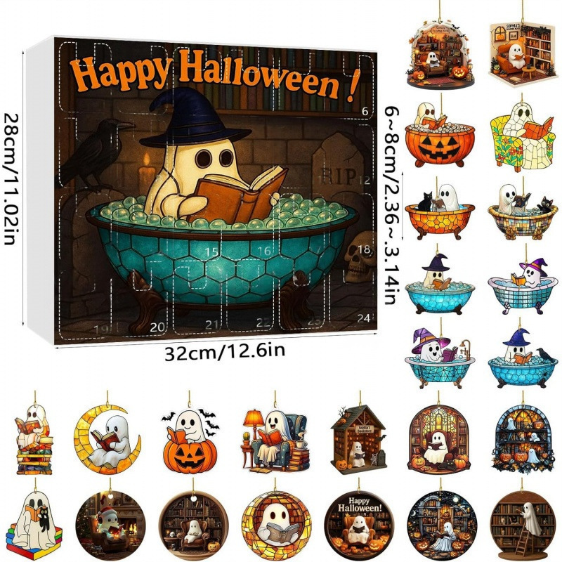 Halloween Countdown Calendar万圣节倒计时日历 2025-24 PCS|undefined