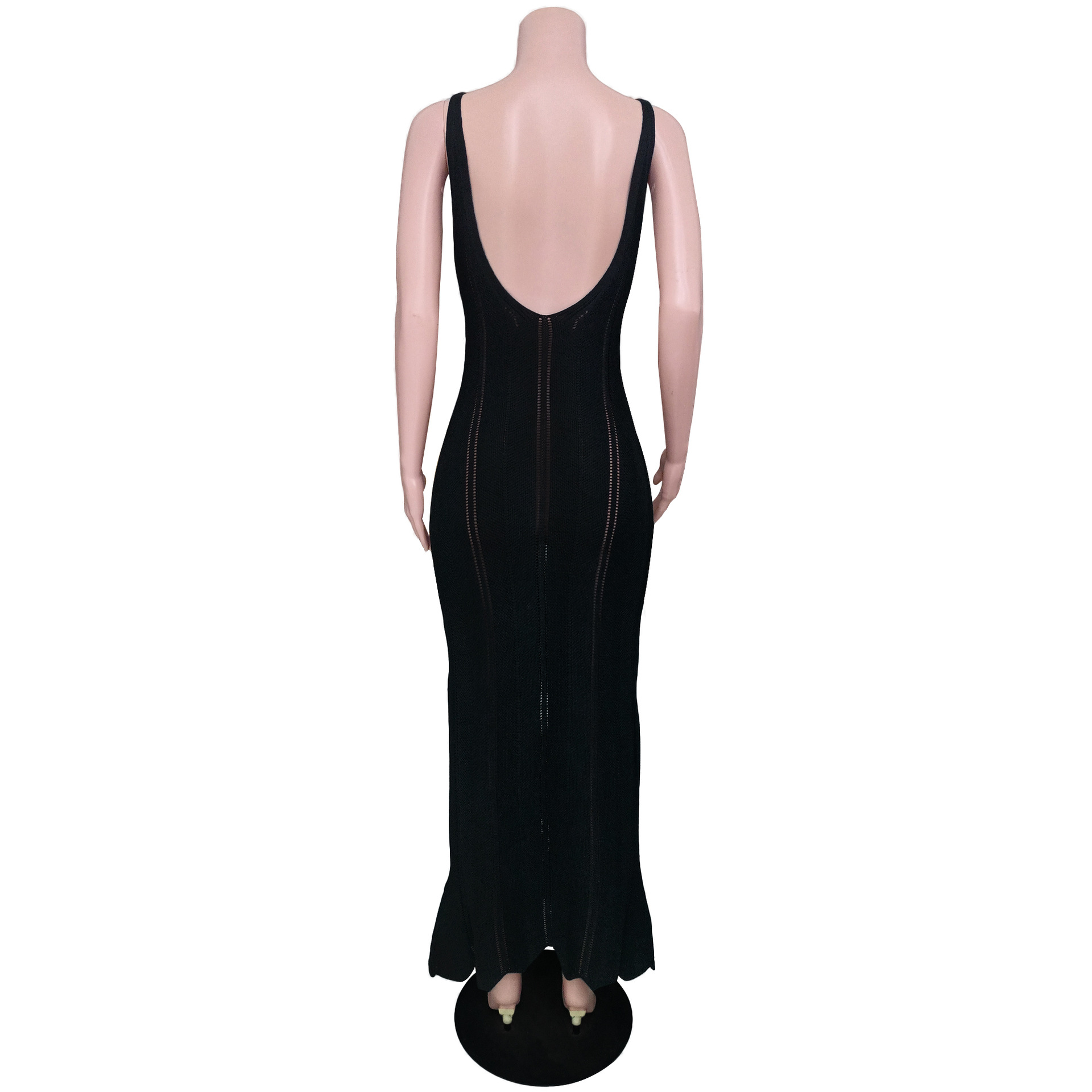 Women's Sheath Dress Sexy V Neck Backless Sleeveless Solid Color Maxi Long Dress Holiday Daily display picture 8