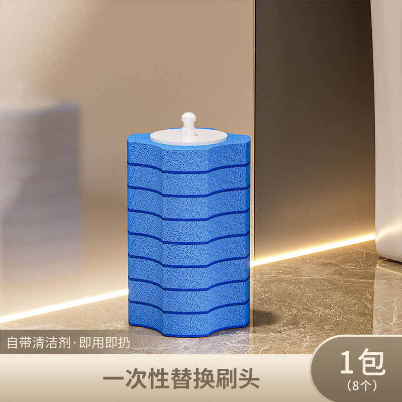 Cepillo de baño desechable con ventosa, cepillo especial para el hogar, sin ángulo muerto, nuevo cabezal de cepillo de repuesto para limpieza de baño