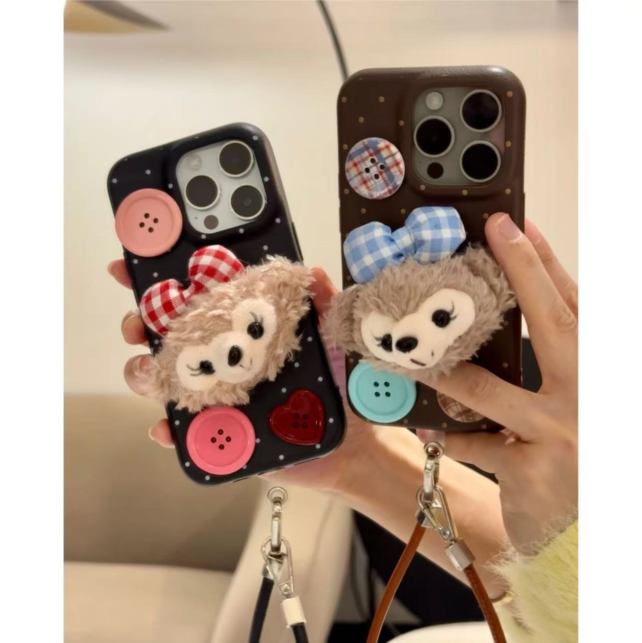 Niña ins felpa muñeca oso para iphone15 cuerda de mano 16ProMax Apple 14/13 funda para teléfono móvil 16