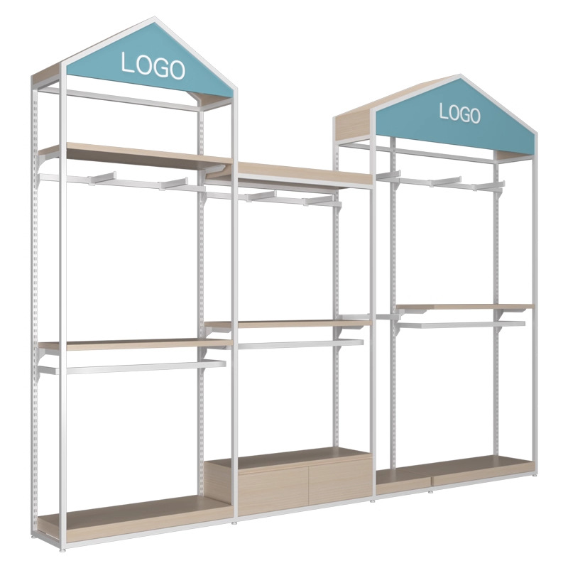 Tienda de ropa infantil estante de exhibición estante de exhibición estante de ropa infantil estante de exhibición especial para tiendas de madres y bebés de hierro forjado exhibición colgante de ropa