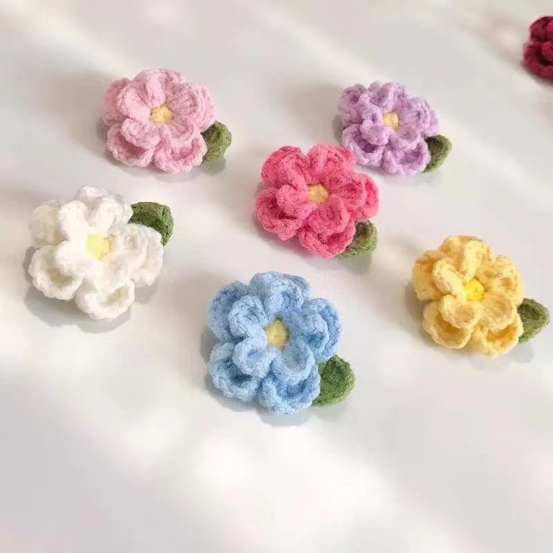 Woolen Camellia Flowers Hand-crocheted, Corsage, Clothing, Shoes, Hats, Hair Clips, Headbands, DIY Accessories And_voghion.com