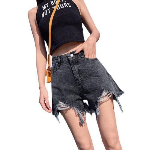 Women's Loose Summer Thin Plus Size Fat MM High-Waisted Slimming Hot Pants with A-Line Wide Leg Hole