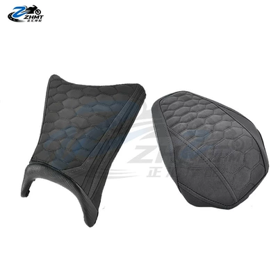 front and rear seat cushion modification: Motorcycle cushion - front-and-back-set-all-black-original-seat-height