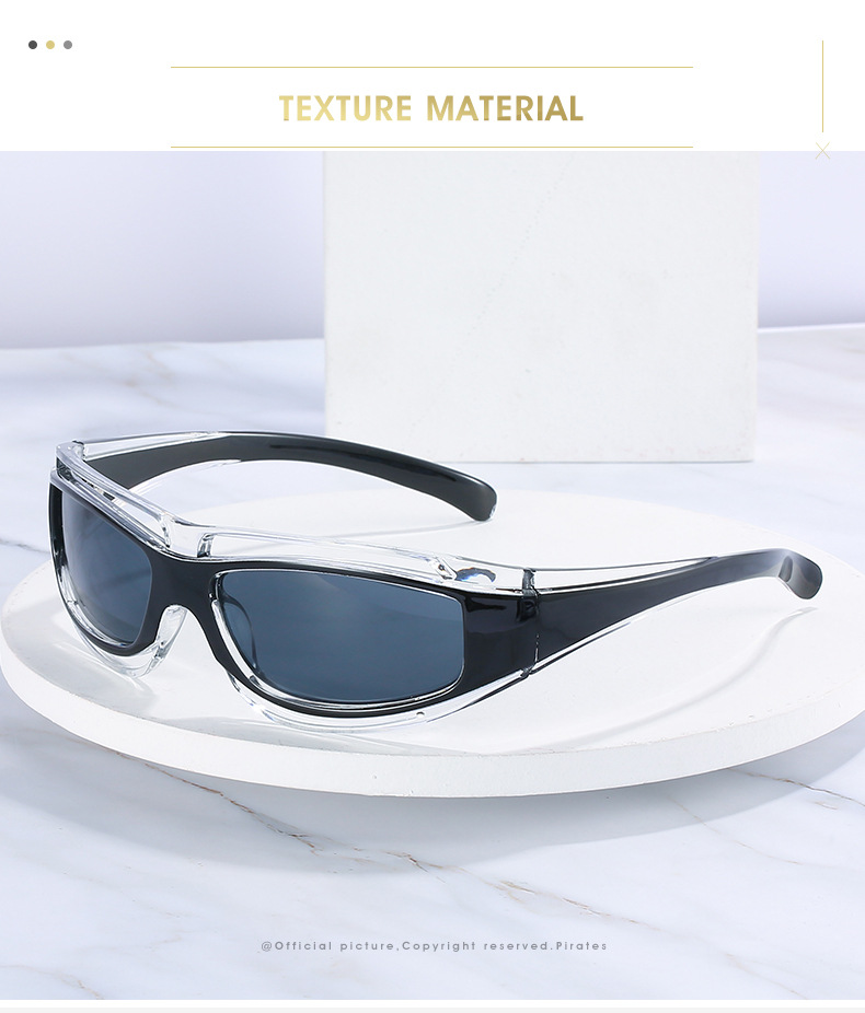 102g Weight Fashion Geometric Ac UV400 Protection Biker Full Frame Men's Sunglasses