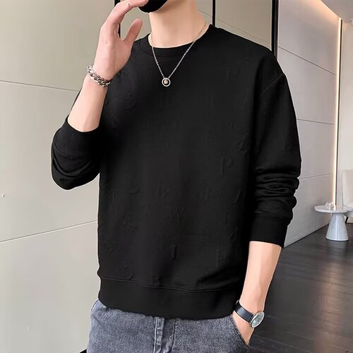 Men's sweatshirt Spring and Autumn 2025 youth solid color all-match fashion brand round collar men's long-sleeved shirt trendy fashion brand new style