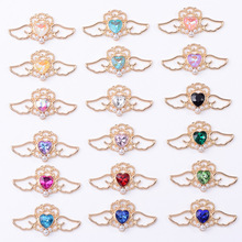 合金配件镂空爱心翅膀水晶巴洛克风格饰品diy手作项链手链材料