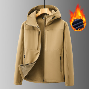 New Autumn and Winter fleece-lined Soft Shell Windproof and Rainproof Outdoor Sports Jacket Jacket for Men Autumn and Winter