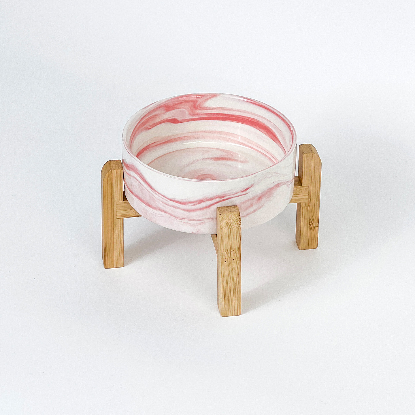 Mascota perro comida tazón gato tazón de cerámica gato tazón aumento de bambú marco protección columna cervical beber tazón anti-golpe