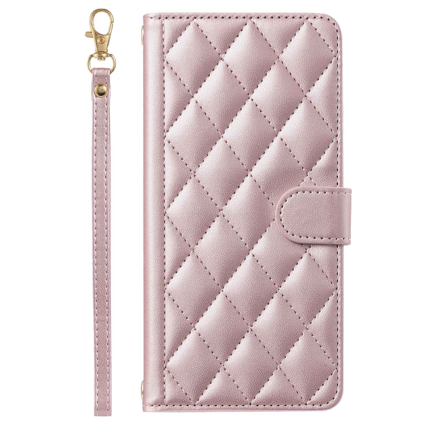 适用OPPO Reno14Pro格纹皮套Realme15小香风斜挎手机壳X8翻盖保护