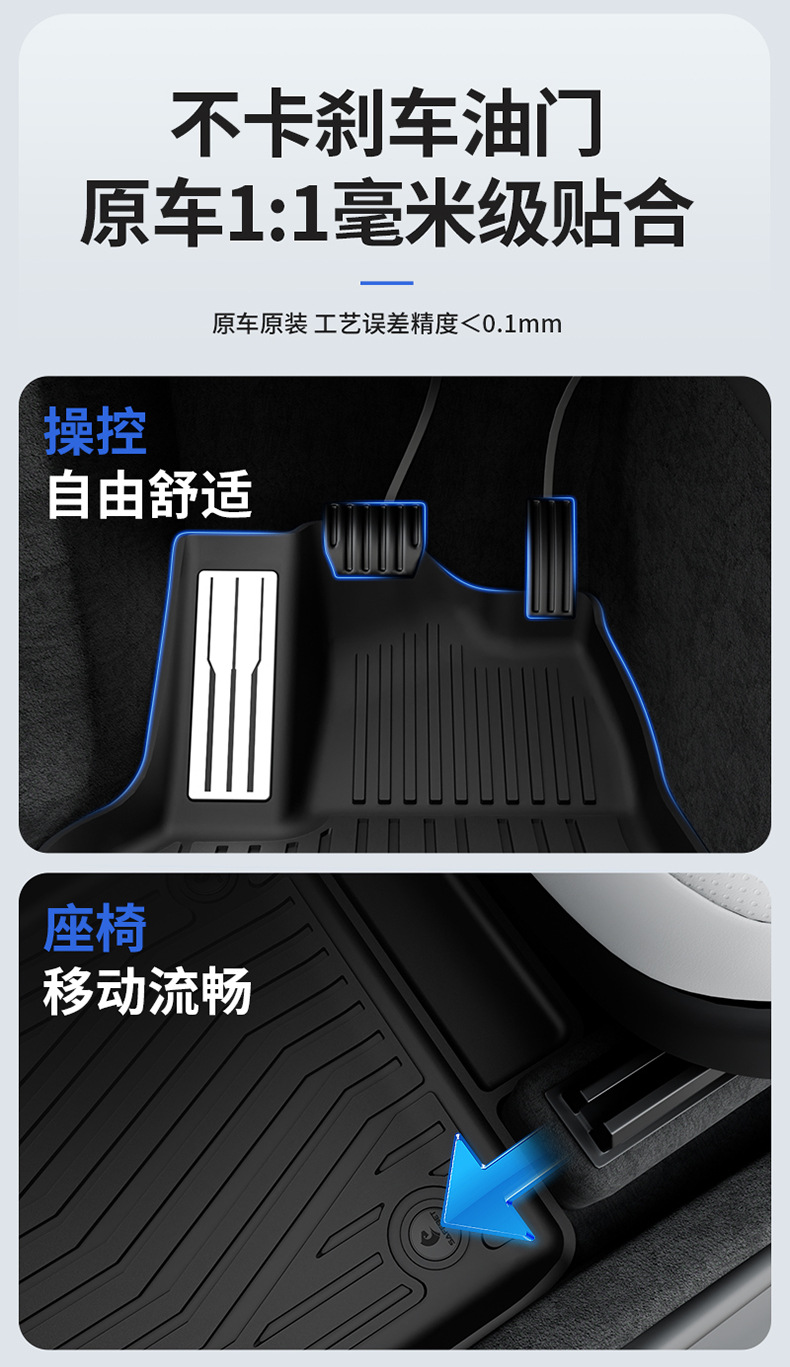 Suitable for Tesla Model Y Model 3, All-Weather Tpe Car Floor Mats and Trunk Mats