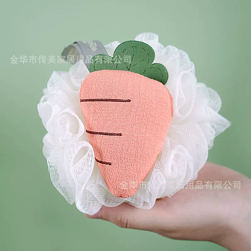 【原创设计】水果甜心沐浴球工厂洗澡搓澡浴花牢固不散50克泡泡