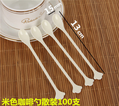 Disposable plastic spoon/Coffee stirrer/Coffee stirrer/Coffee scoop, individually packaged, 100 pieces of ginger tea