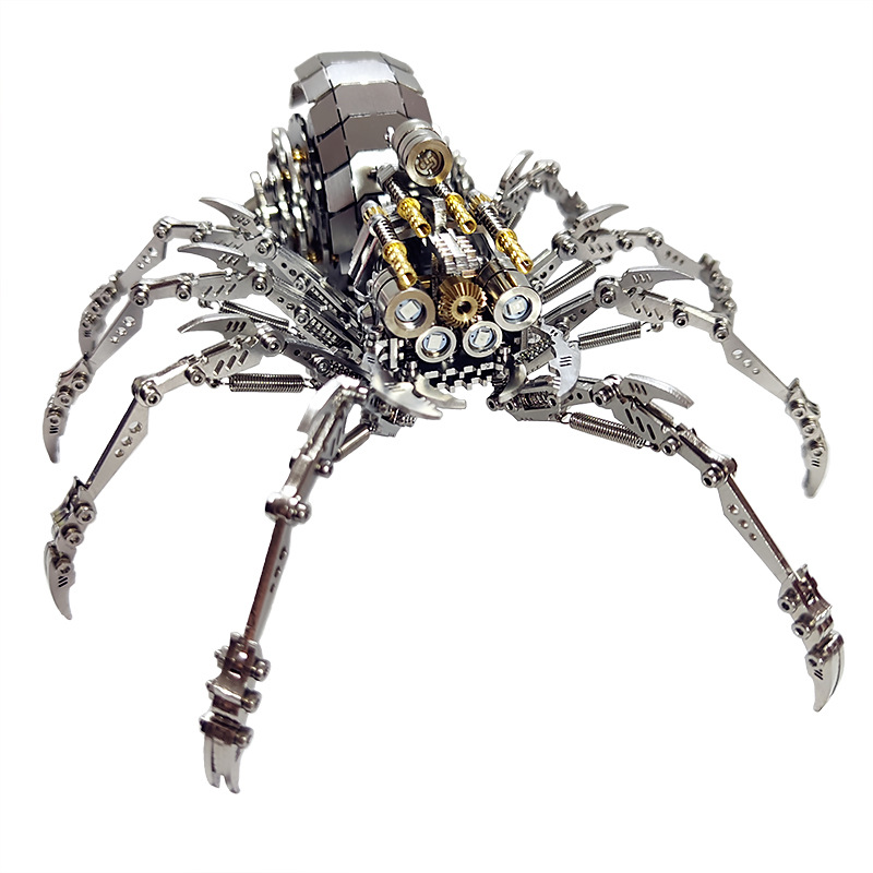 Monstruo de acero araña rey Plus metal montaje modelo tridimensional rompecabezas mecánico insecto niños hechos a mano juguetes creativos