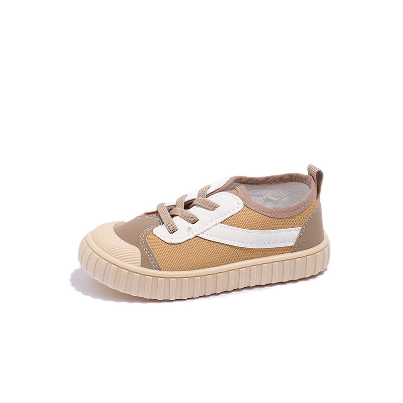 Selección estricta 2024 Tiger Monitor zapatos de tablero de primavera para niños y niñas con punta cerrada anti-kick estudiante casual zapatos blancos zapatos de galletas