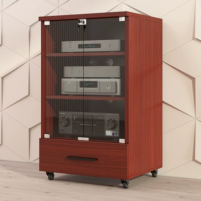Electric car big tripod, Standard Version Amplifier Cabinet - teak-color-three-layers-particle-board
