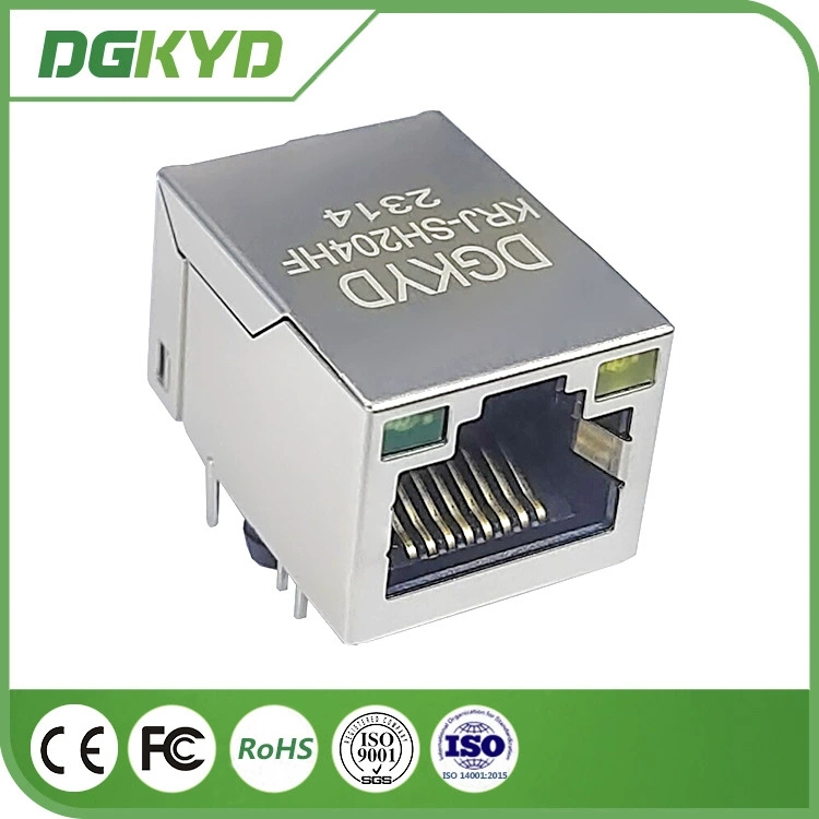 KRJ-SH204HF однопортовый RJ45 сетевой разъем Gigabit интегрированный Ethernet-фильтр сетевой порт