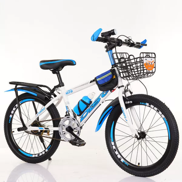 White and blue/single -speed [gift package+car basket+back seat]