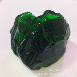 加工彩色琉璃石玻璃块不规则大玻璃石景观装饰石笼孔雀蓝网箱挡墙