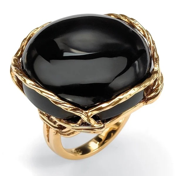 Exaggerated Geometric Alloy Inlay Obsidian Women's Rings display picture 2