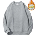 Hemp gray chinese cotton round neck fleece sweatshirt