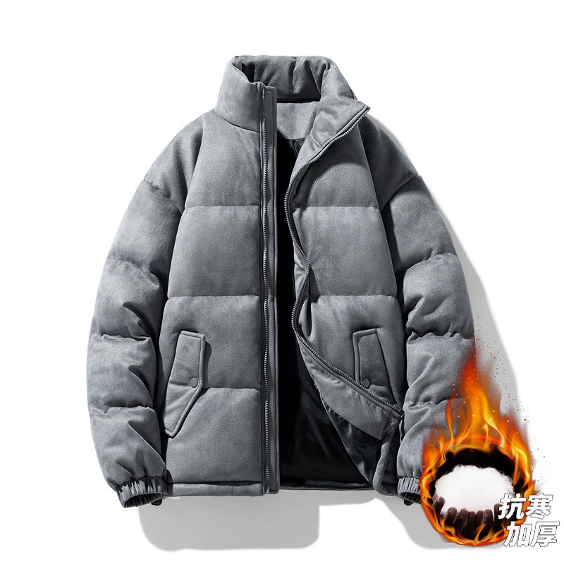 Модная замшевая хлопчатобумажная одежда мужской зима новая американская пара хлопчатобумажная куртка толстая хлопковая куртка дикая теплая хлопчатобумажная одежда