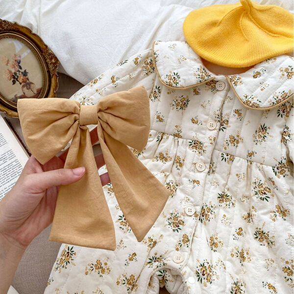 Demi-season warm children's cute long-sleeve with bow