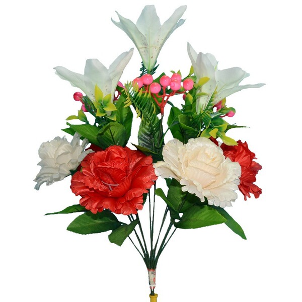 Wedding plastic silk flower festival decoration 12-head rose lily…