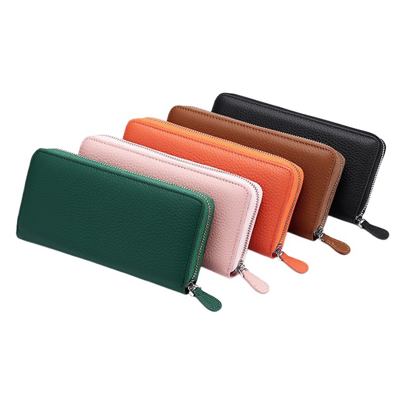 Transfronterizo caliente-venta bolso de cuero multifuncional de gran capacidad de órgano titular de la tarjeta RFID anti-desmagnetización antirrobo cepillo de fábrica en stock