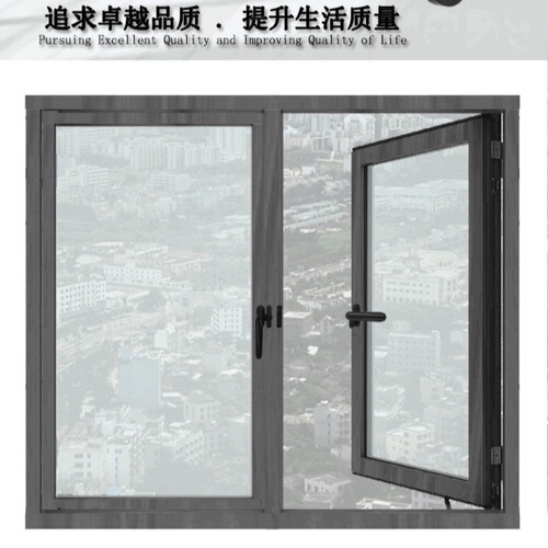 Anodized Aluminum 50 Series Hinge Window Handle, 7-Character Handle, Left-Right and In-Out Opening Lock Knob Handle