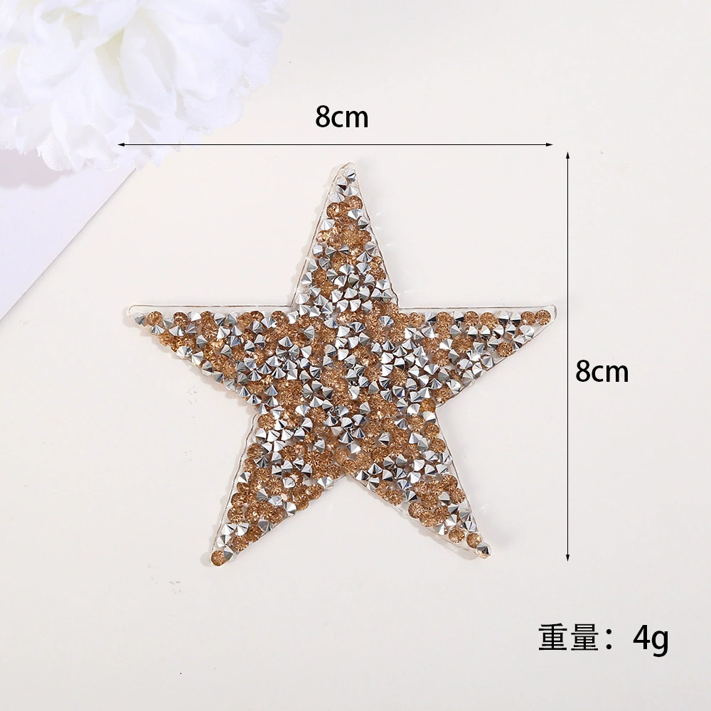 兆顺 Pentagonal hot diamond hot diagram, gel pattern cloth, shoe hat, bag, clothing auxiliary material hot melt glue network patch