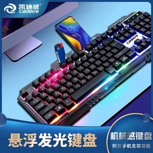 6900 VR30有线usb金属网吧鼠标键盘套装笔记本电脑支架游戏键鼠