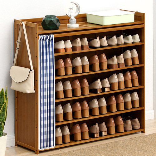 Dust-proof storage shoe cabinet home doorway wooden entrance cabinet solid wood flip bucket living room simple modern assembled shoe cabinet