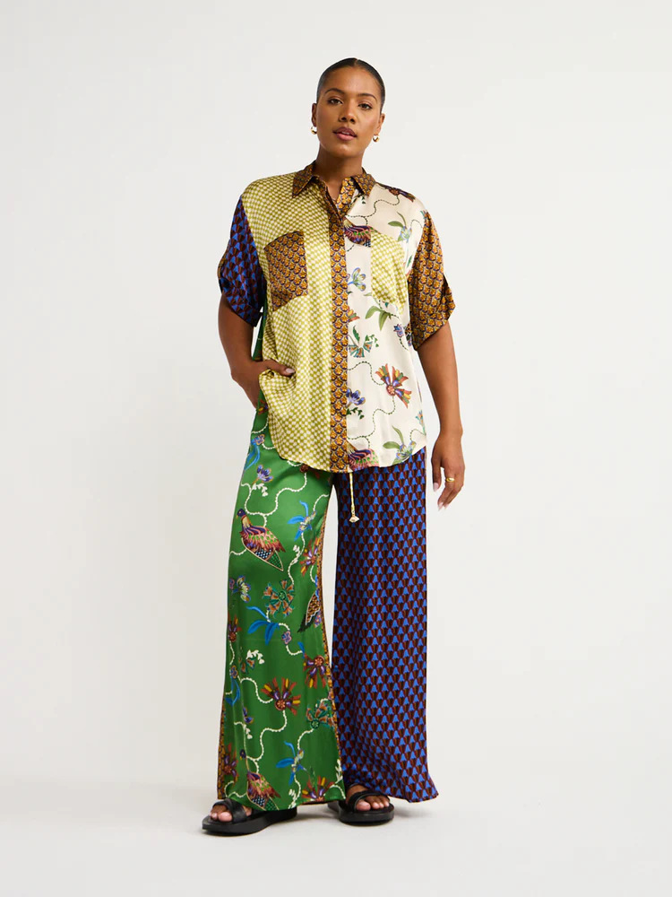 Turndown Neckline Regular Fit Fit Type Daily Women's Casual Printing Polyester Pant Co-ord Set Pants Sets