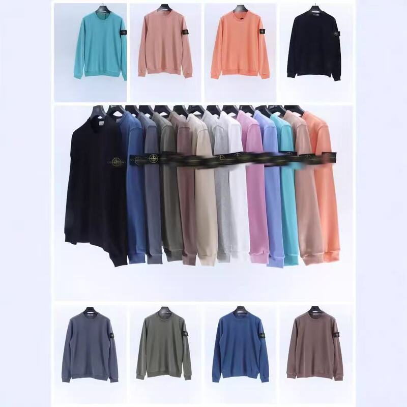 Cross-Border Stone Compass Badge Basic Pullover Loose Casual Men's and Women's Round Neck Sweatshirt Island