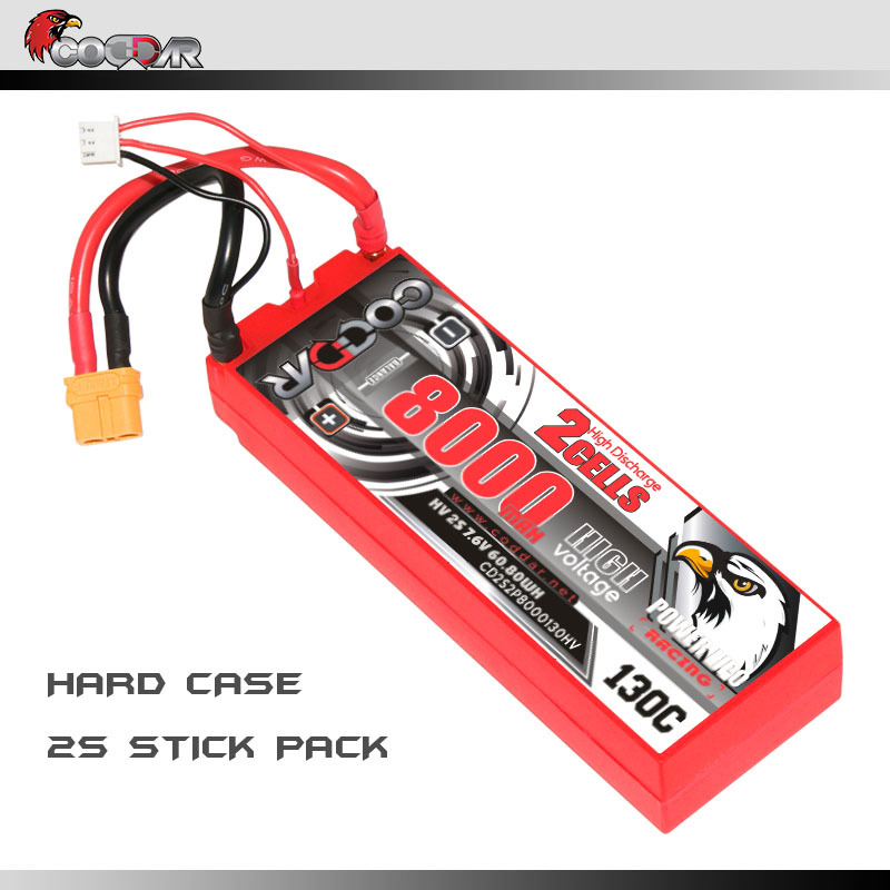 鹰氪CODDAR 8000MAH 2S 7.6V 130C 1/10漂移平跑攀爬RC车锂电池HV